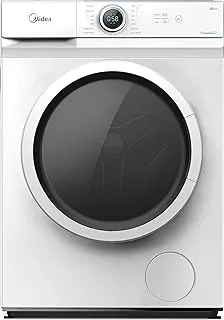 Midea 7KG Front Load Washing Machine with Lunar Dial, 5 Star Rating, 1200 RPM, 15 Programs, Fully Automatic Washer, Digital LED Display, Child Lock, 90° Hygiene, Mute Function, White - MF100W70W