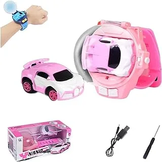 Fitto Mini Wrist Remote Control Car, USB Rechargeable, Mini Sports Car, Pink