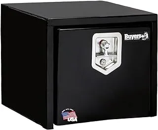 Buyers Products 1703349 Black Steel Underbody Truck Box with T-Handle Latch, 14 x 12 x 18 Inch, Contractor Toolbox For Organization And Storage, Job Tool Chest