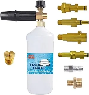 BEARFORCE Pressure Washer Foam Cannon with 1/4” Quick Connector & Other Adaptors, Power Washer Adjustable Snow Foam Lance 1L Bottle, Jet Washer Foam Blaster, 500~4500PSI, 1.0~4.0GPM…