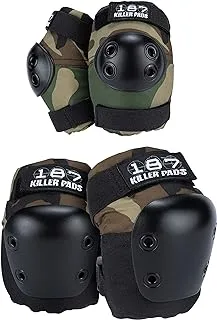 187 Killer Pads Knee Pads, Elbow Pads Combo Pack for Skateboarding