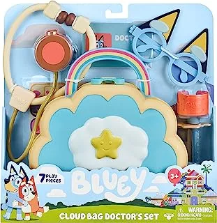 Bluey Cloud Bag, Doctor Check Up Set, Toy Playset with 7 Play Pieces