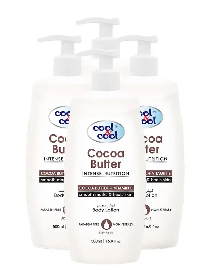 cool & cool Cocoa Butter Body Lotion, 500ml x 4