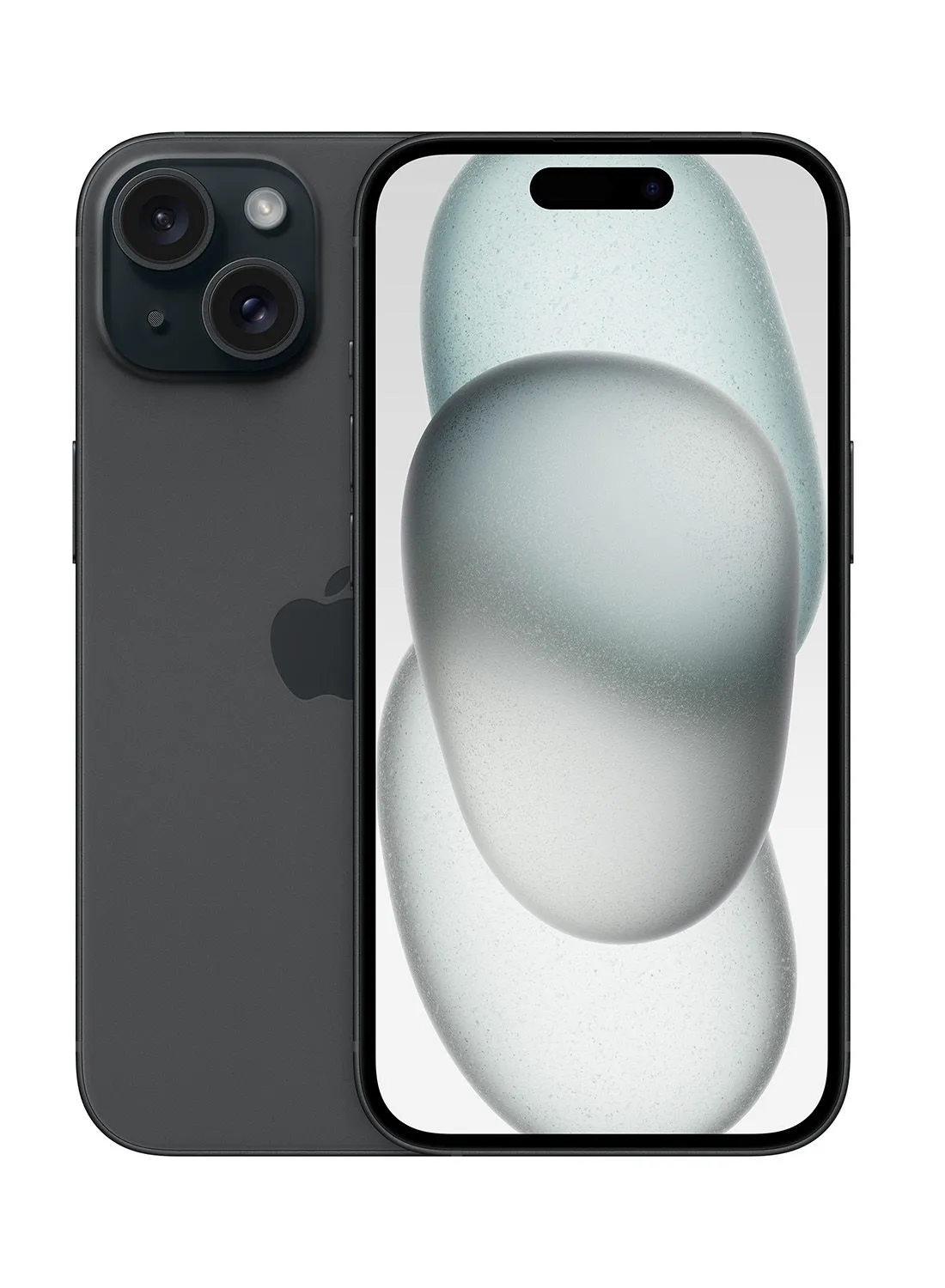 هاتف Apple iPhone 15 بشريحتين اتصال وذاكرة سعة 128 جيجابايت باللون الأسود ومزود بتقنية 5G بدون تطبيق FaceTime