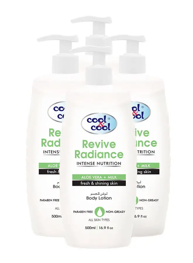 cool & cool Revive Radiance Body Lotion, 500ml x 4