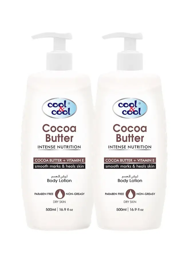 cool & cool Cocoa Butter Body Lotion, 500ml x 2