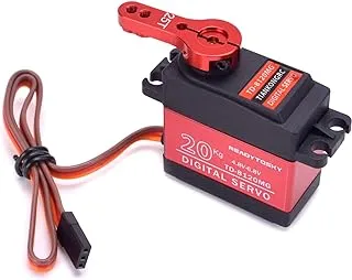 20KG Digital Servo High Torque Full Metal Gear Waterproof Servo 180 Degree with 25T Servo Horn for RC Toys Model