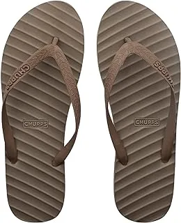 CHUPPS Men's/Boys Banana Leaf Natural Rubber Flip Flops Slippers, MONOCHROME, Comfortable & Ultra-Light, Waterproof, Odour-Free, Non-Slip Thong With Gently Massaging Footbed