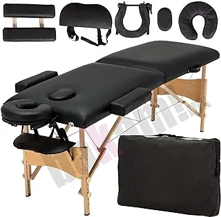 Portable Folding Massage Bed 2 Sections SPA Tattoo Black Color