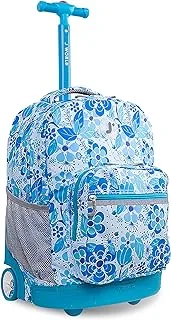 J World Sunrise Kids Rolling Backpack for Girls Boys. Roller Bookbag With Wheels For School