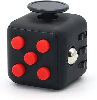 Appash Fidget Cube Stress Anxiety Pressure Relieving Toy Great for Adults and Children[Gift Idea][Relaxing Toy][Stress Reliever][Soft Material](Black & Red)