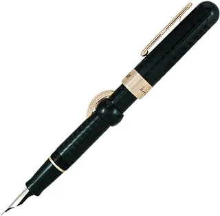 Conklin Mark Twain Crescent Fountain Pen, Black Chased with Rose Gold Trim, Medium Nib (CK71138)