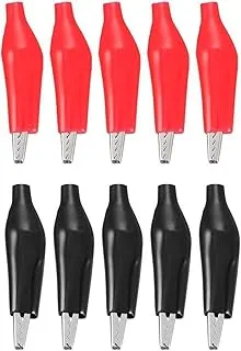 Melfi™ 10Pcs Insulated Alligator Clips- Crocodile Electrical Clamp for Testing Probe Meter Black/Red