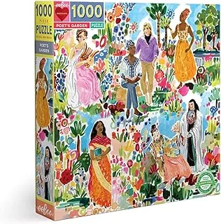 eeBoo eeBoo: Piece and Love Poet's Garden 1000 Piece Square Adult Jigsaw Puzzle, Puzzle for Adults and Families, Glossy, Sturdy Pieces and Minimal Puzzle Dust