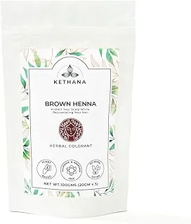 Kethana Natural Henna Powder - Brown | Herbal colourant | With Amla, Shikakai, Methi, Bhringraj and Triphala | Sulphate free | Ammonia free | Plant based | 100 gms