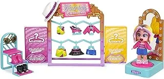 KOOKYLOOS Fashion Challenge – Dressing room with rotating platform with more than 15 accessories and an exclusive doll with 3 different expressions. Includes fashion accessories, shoes, dresses, toys