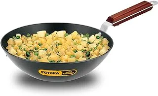 Hawkins Futura 2.5 Litre Deep Fry Pan, Long Handle Hard Anodised Kadai, Flat Bottom Kadhai, Black (ADL25)