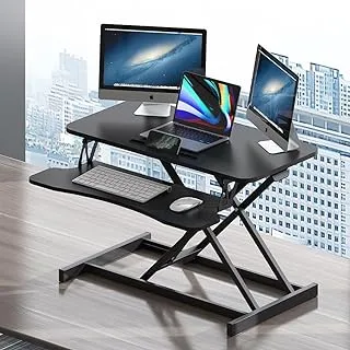 Yanggu Standing Desk Height Adjustable, With USB adapt Sit to Stand Up Desk Converter Gas Spring Riser with Keyboard Tray and Grommet Mounting Hole For Monitor Stand LIFT Workstation Desktop