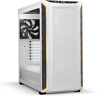 be quiet! Shadow Base 800 DX White PC-Gehäuse, Pure Wings 3 140mm PWM Lüfter, ARGB-Beleuchtung, USB 3.2 Gen. 2 Type C, maximaler Airflow, E-ATX, 420mm Radiatoren, Seitenfenster aus Temperglas, BGW62