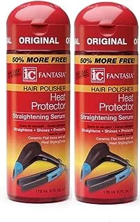 Fantasia High Potency IC Heat Protector Straightening Serum, Hair Polisher, 6 oz (Pack of 2)