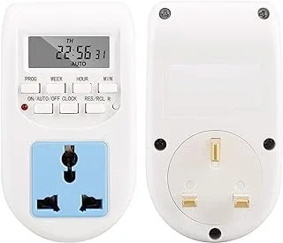 Melfi™ Multi Functional LCD Digital Timer AC 220V-240V 10A Socket Timing Outlet Switch UK Plug with LED Indicator