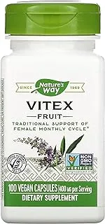 Nature's Way Natureâ€™s Way Vitex Fruit 100 Vegan Capsules. Herbal Dietary Supplement for Support of Monthly Cycle.