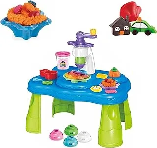 Fitto 30 Pieces Clay Dough Toy Ice Cream Making Table with Animal Shapes Moulds, and 6 Pieces Play Clay Dough