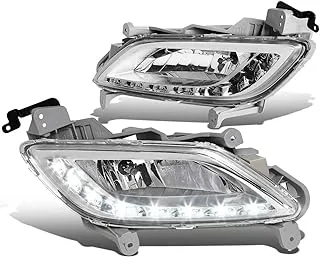 DNA Motoring FLHV12LEDCH Driving Bumper Fog Lights Chrome [For 12-16 Veloster]