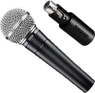 Shure SM58-LC، ميكروفون صوتي ديناميكي قلبي + واجهة رقمية Shure MVX2U XLR-to-USB مع مقبس سماعة الرأس