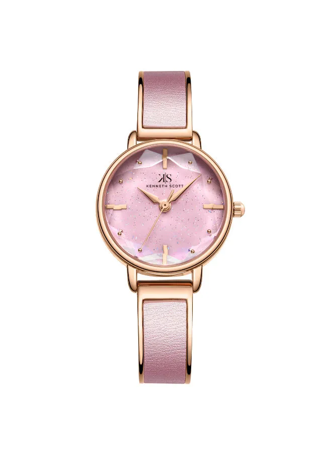 KENNETH SCOTT Women's Analog Round Shape Alloy Wrist Watch K23503-RBPP - 30 Mm