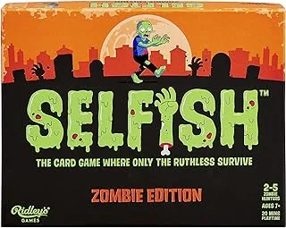 لعبة بطاقات Ridley's Selfish: Zombie Edition - لعبة حفلات سهلة اللعب للمجموعات - مثالية للاعبين من 2 إلى 5 لاعبين، للأعمار من 7 سنوات فما فوق - تعد فكرة هدية رائعة