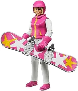 bruder 60420 - Snowboard Driver with Snowboard, Helmet, Gloves - 1:16 Winter Sportswoman Bworld Figure Toy Skier Woman