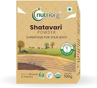 Nutriorg Organic Shatavari Powder 100g | Rejuvenates for Vata and Pitta that Promotes Vitality and Strength.