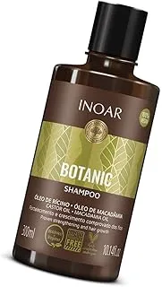 Inoar Botanic Castor Oil Shampoo - Strengthening Formula for Long, Strong, and Healthy Hair with Macadamia Oil 300 ml