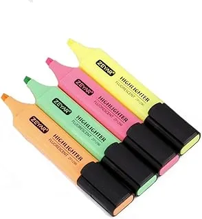 ZEYAR Highlighter, Chisel Tip Marker Pen, Assorted Colors, Water Based, Quick Dry (4 Basic Colors)