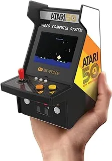 My Arcade Atari Micro Player Pro: 100 لعبة، آلة أركيد صغيرة مقاس 6.75 بوصة، لعبة فيديو قابلة للتشغيل بالكامل وقابلة للتجميع