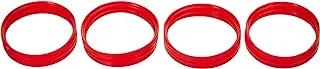 Zolux - ZO-206031 4 Connector Rings for Rodent Tube Diameter 6 cm Red