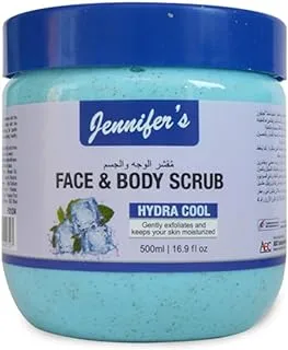 Jennifer's Face and Body Scrub Hydra Cool 500ml - Refreshing Exfoliating Skincare for a Cool, Hydrated Glow