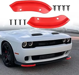 JDMON Front Bumper Lip Splitter Protector Compatible with Dodge Challenger SRT Hellcat 2015-2021 2015 2016 2017 2018 2019 2020 2021, SRT Challenger Accessories, Not for Widebody, Red, 2pcs