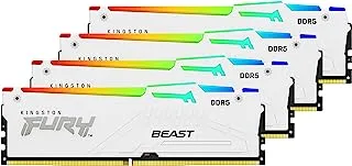 Kingston FURY Beast White RGB XMP DDR5 128GB 5600MT/s CL40 DIMM Desktop Gaming Memory (Kit of 4) - KF556C40BWAK4-128