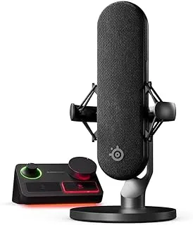 SteelSeries Alias Pro Kit — XLR Mic + Stream Mixer — 3x Bigger Capsule for Gaming, Streaming and Podcasting — USB/XLR Interface — Sonar Audio Software — Custom Controls — RGB — Single or Dual PC