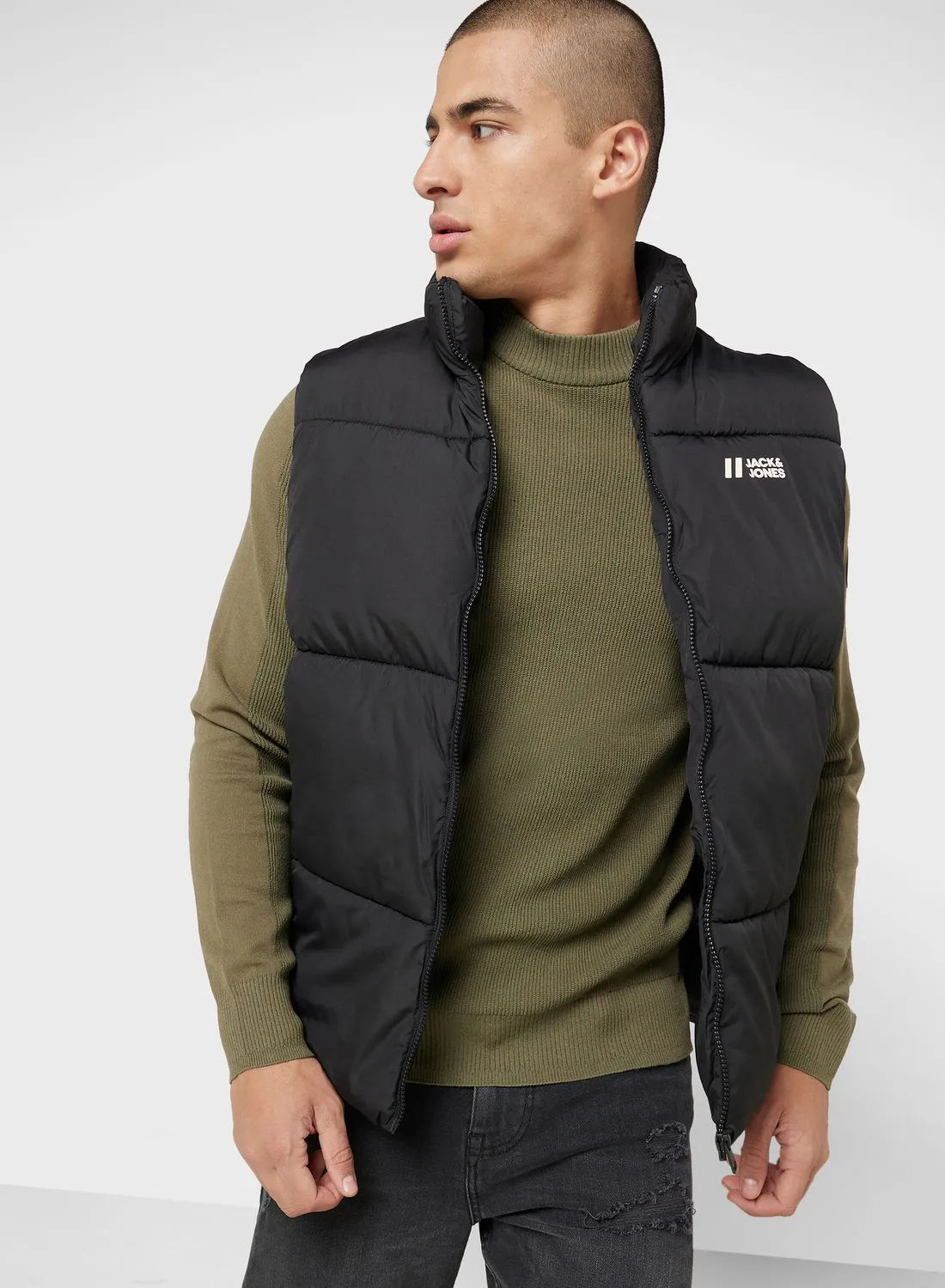 JACK & JONES Zip Through Puffer Gilet