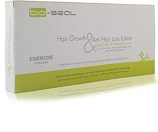 Enercos Professional Bio Seal Hair Growth & Anti Hair Loss Lotion, Royal Jelly & Herbal Placentra Protein Extracts, Ideal For Daily Use Hair Lotion, 12 x 10 ml