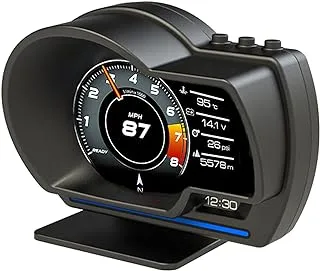 Car HUD Display, OBDⅡ Smart Gauge High Definition Speedometer Car Diagnostic Tool OBD Fault Code Elimination Safe Driving Computer Overspeed Fault Alarm for All Vehicles