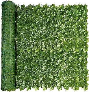 Artificial Ivy Privacy Fence Screen, Artificial Hedge Fence Green Leaf Ivy Screen Plant Wall Fake Grass Decorative Backdrop for Privacy Protection Home Balcony Garden 0.5x3m (Green Leaf C 0.5 * 3m)