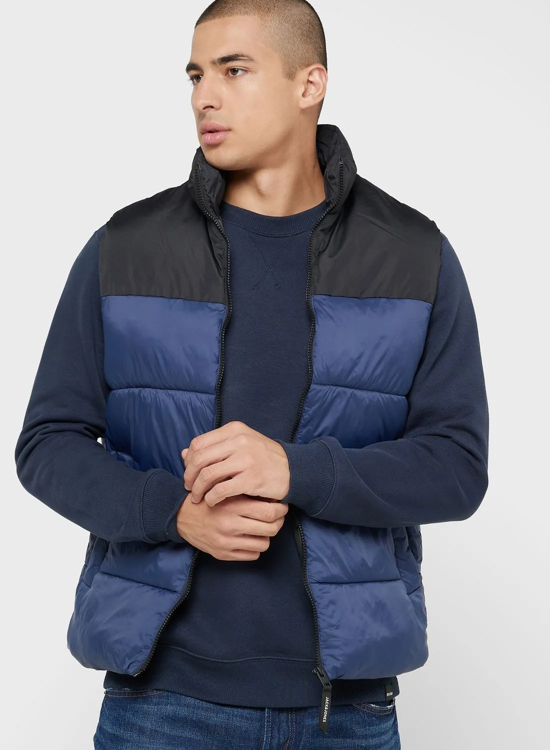 JACK & JONES Zippered Puffer Gilet