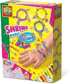 SES Creative 14744 Fashion girls charm bracelets - Magical shrink film; Examples for tracing included; Eight pencils in bright colours; Age 5+