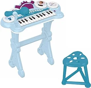 Lexibook, Frozen, Electronic keyboard with seat, microphone, MP3 player, sound effects, demo tunes, Blue/purple, K707FZ