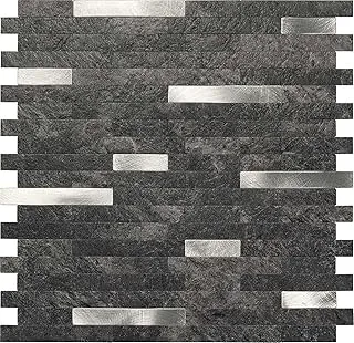 BOXER Self Adhesive Mosaic Tile Sticker (Smoked). Decorative for Interior Bathrooms, Kitchens, Surfaces, Laminate Cladding - 29x29.7cm