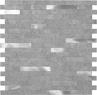 BOXER Self Adhesive Mosaic Tile Sticker (Grey). Decorative for Interior Bathrooms, Kitchens, Surfaces Laminate Cladding - 29x29.7cm